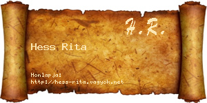Hess Rita névjegykártya