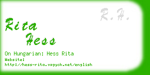 rita hess business card